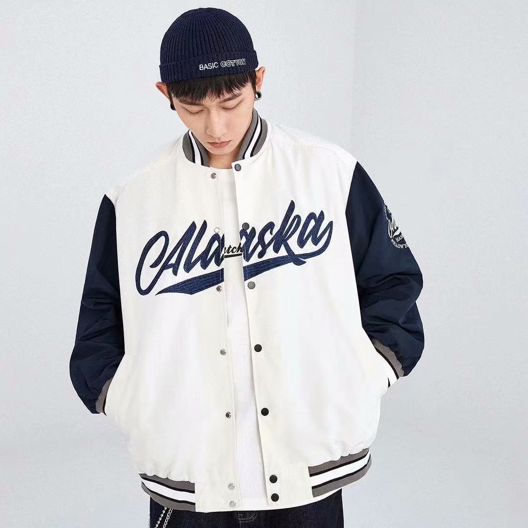 Baseball-Trikot 2023 Frühling Amerikanische Modemarke Farbe passende Coup Lose Student Trend Casual Mantel Herren_voghion.com