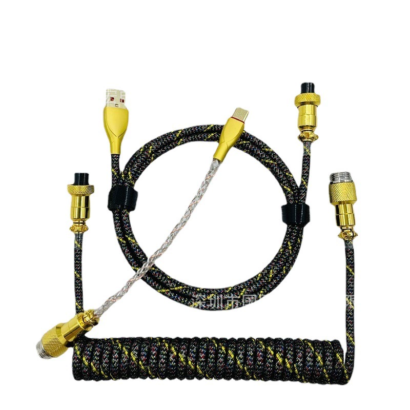 В наличии оптовая продажа узор питона Авиационная вилка авиационная спиральная Пружинная Вилка линия USB индивидуальная линия игровой ключ Механическая катушка линия