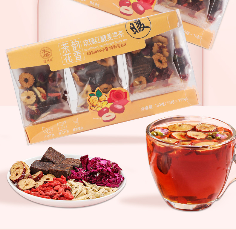 Brown Sugar Ginger Jujube Tea Hong Tang Jiang Zao Cha 180g 12 Teabags Warming Herbal Drink key features