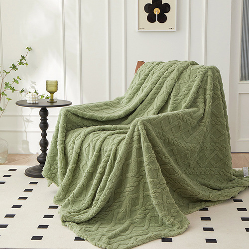 Tafetta Diamond Patterned Crochet Throw Blanket Single-Sided Double-Faced Milky Tafetta Crochet Throw Blanket Air Conditioner Sofa Blanket