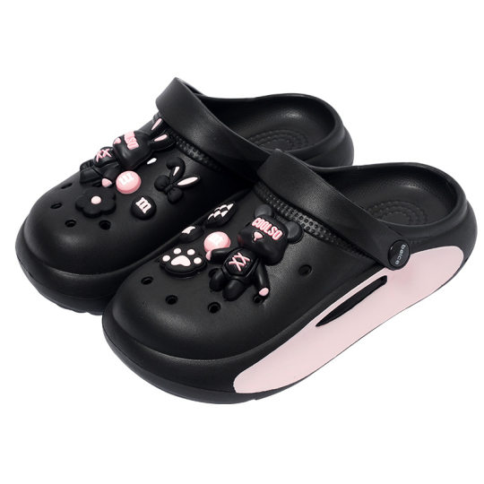2024 New Style Hole Shoes Women's Summer Outer Wear Soft Bottom Baotou Sandals and Slippers Women's Non-Slip Fashionable Thick Bottom Feeling
