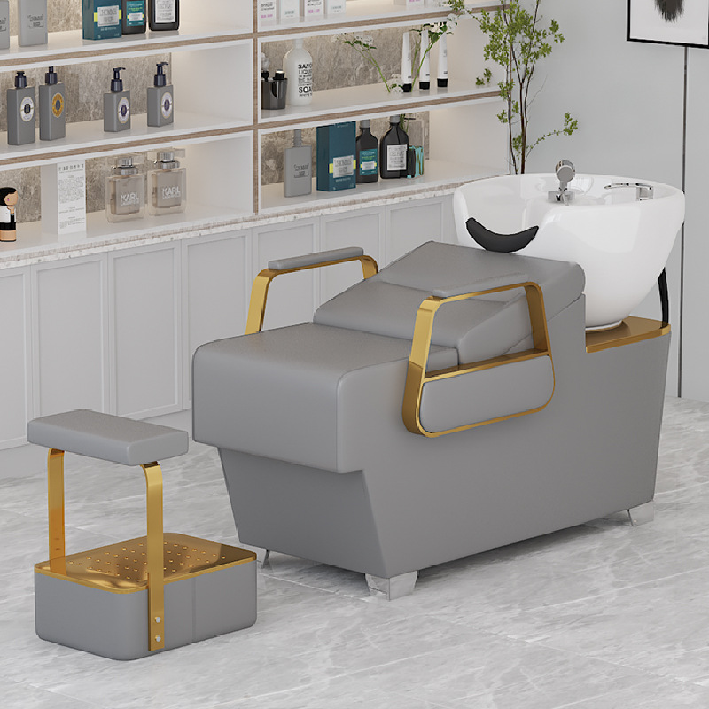 Fabricantes de camas de champú spot Peluquería minimalista moderna Peluquería medio cama de descarga de cama reclinable