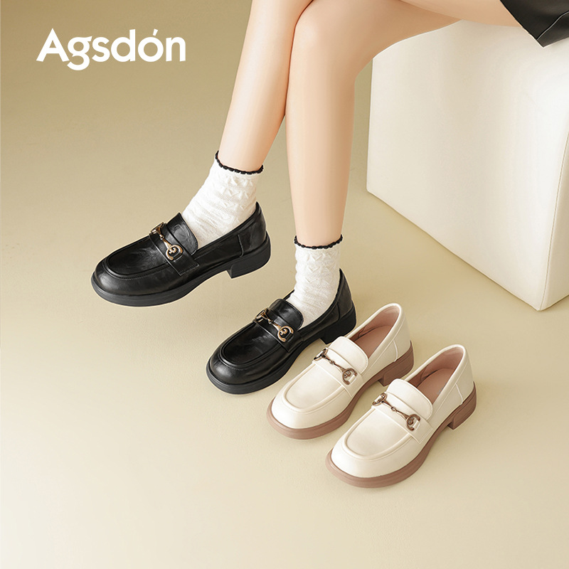 Zapatos de Lefour para mujeres 2025 nuevos zapatos de verano negros de estilo británico zapatos de cuero JK de un solo pie