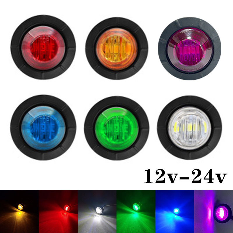 Cross-Border Popular 3Led Small Round Lights for Trucks, Side Lights, Width Indicator Lights, Turn Signals, Marker Lights, Yellow Light