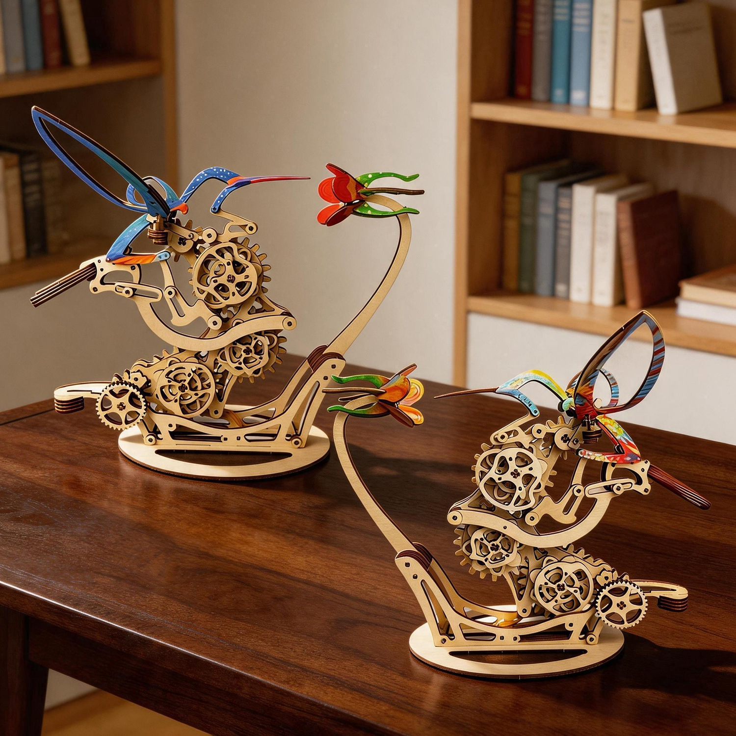 Serie de Colibríes Mecánicos, Modelo de Madera para Armar, Rompecabezas 3D, Juguete Educativo, Decoración