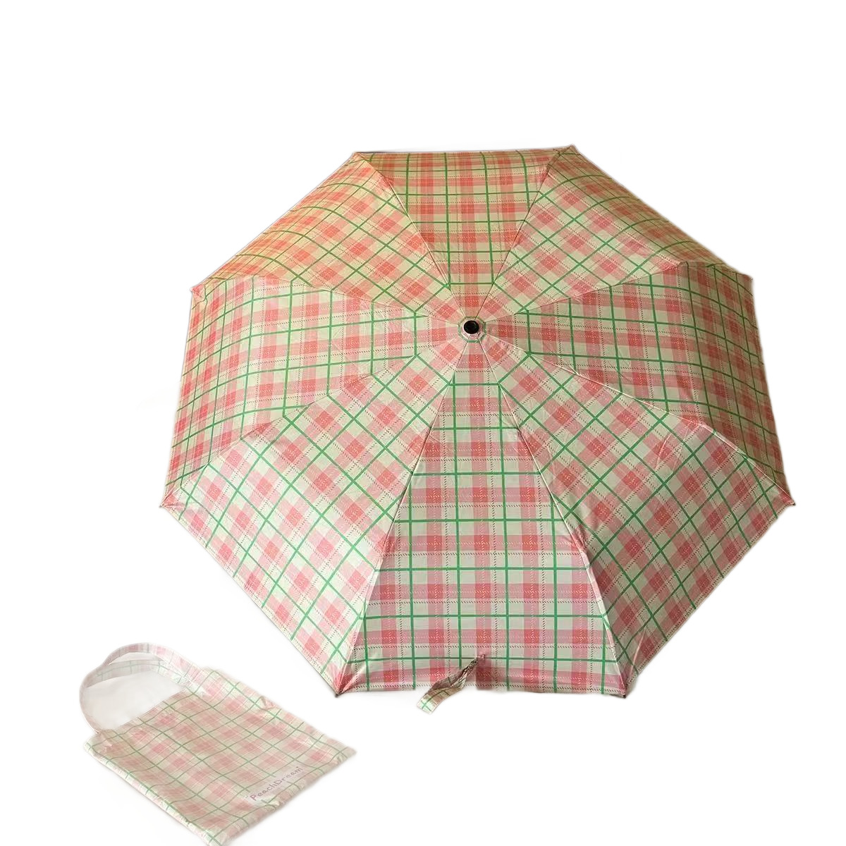 INS Retro Curved Hook Damen-Regenschirm, doppelt verwendbar bei Sonne und Regen, Sonnenschutz, UV-Schutz, ästhetisch ansprechender und hochwertiger Faltschirm_voghion.com