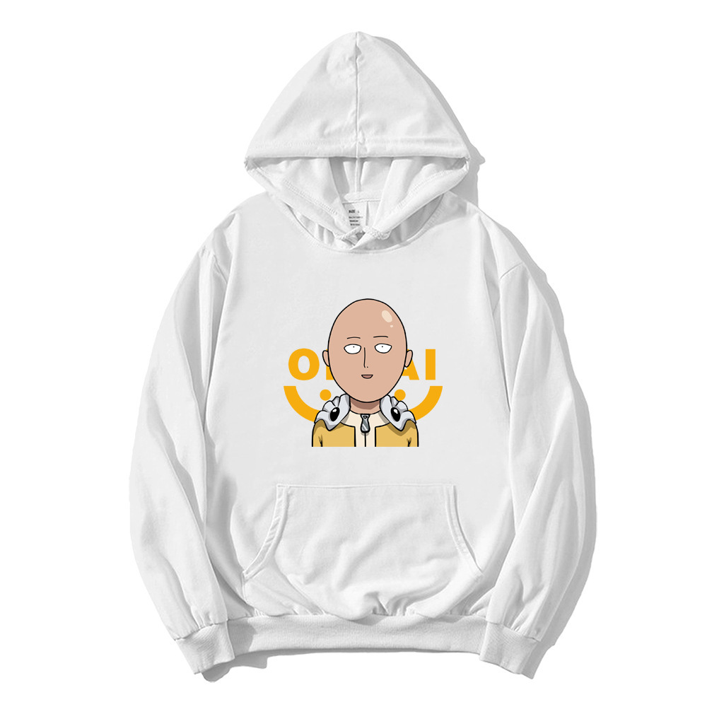 Un golpe Superman Saitama Teacher Anime Periférico Otoño e invierno Moda para hombres y mujeres Suéter de pareja Sudadera con capucha Chaqueta de manga larga