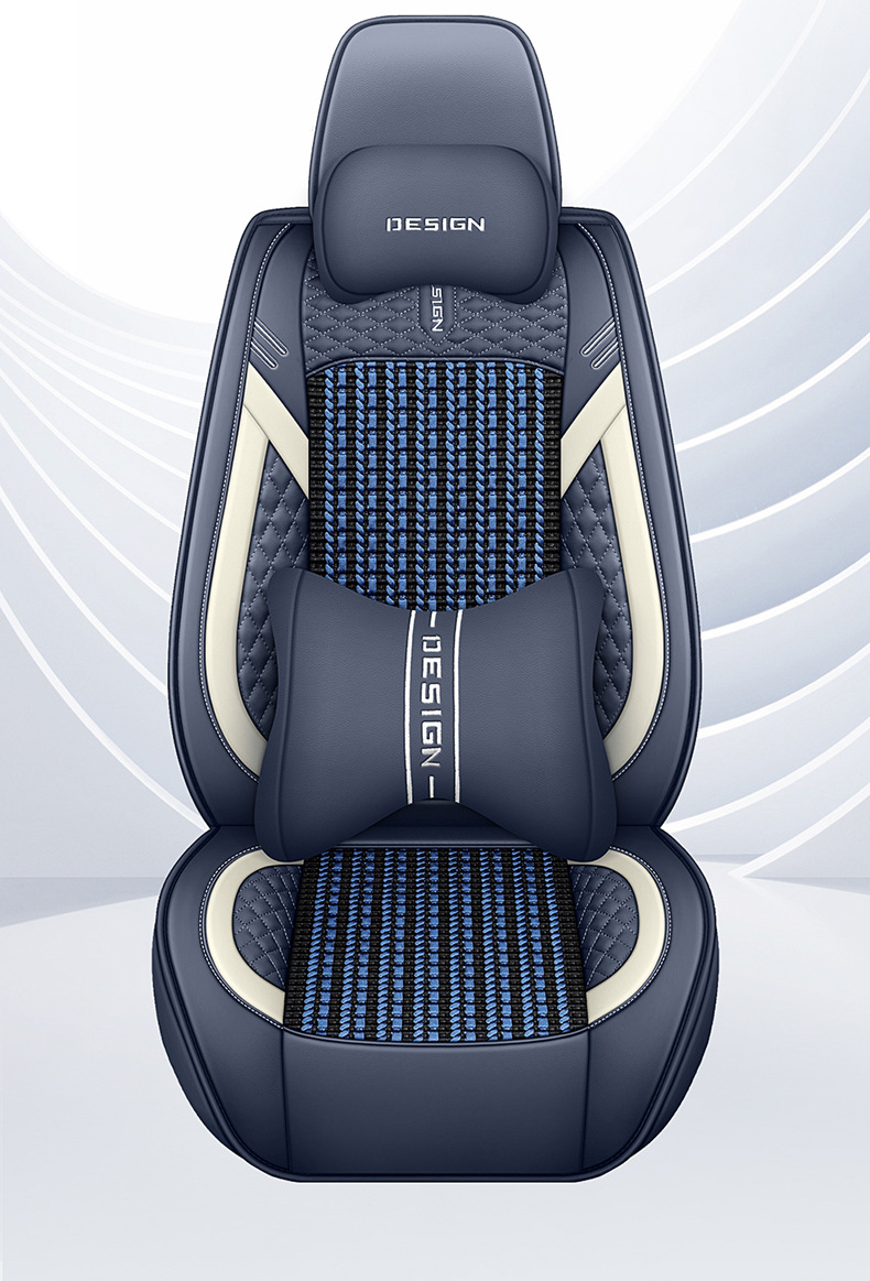 Summer Breathable Ice Silk Seat Cover, Universal for All Seasons, Fully Enclosed Car Seat Cushion, Breathable for Amazon North American Interiors