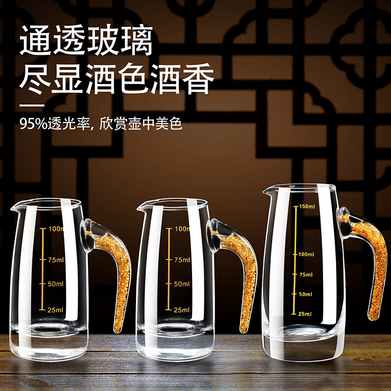 Taza de vino blanco conjunto casero pequeña copas de oro de hoja de oro copas de vino de una taza de vino de vidrio de alta calidad con marco