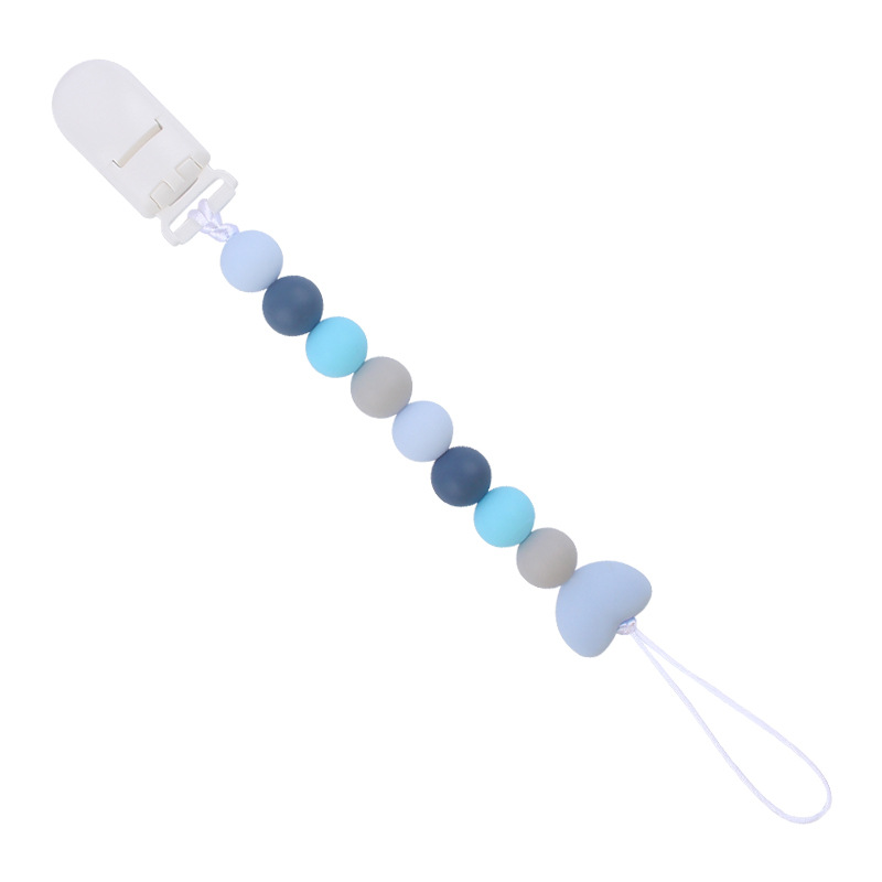 Bebé suministros chupete cadena creativa de dibujos animados amor cuentas de silicona mordedura cadena anti-gota molar Nuevo