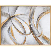 现代轻奢美式装饰画金色线条仿油画客厅背景墙餐厅玄关柜简约挂画