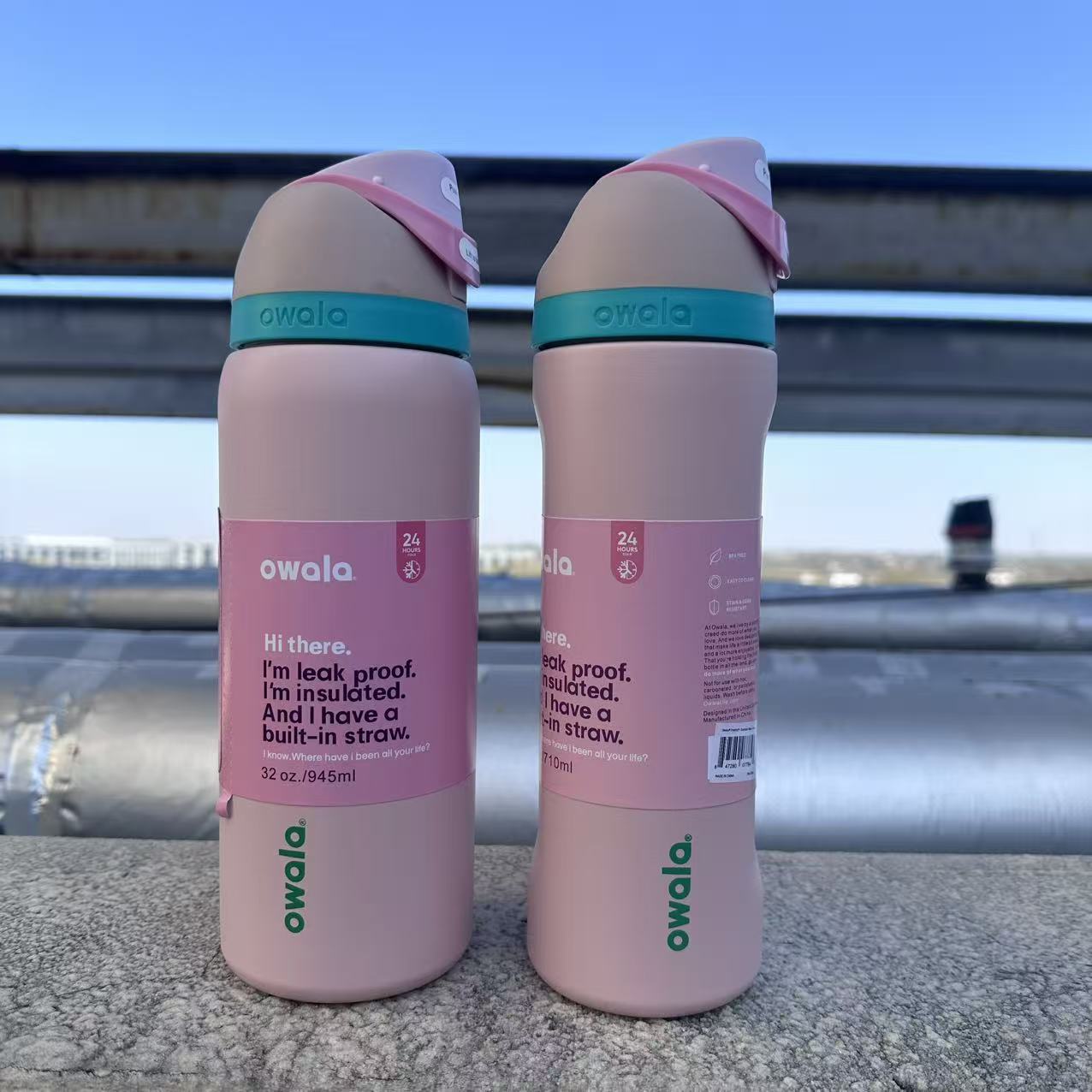 Owala en stock de gran capacidad portátil hervidor de agua al aire libre para hombres tazas de agua caliente de moda para mujeres tazas de fruta deportivas al por mayor