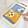 大江 Cartoon animals velvet carpet floor cushion home bathroom door bathroom anti -sliding pad water absorption foot pad