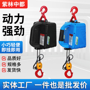 Foreign trade wholesale portable hoist 220v mini household electric hoist wire control wire rope portable traction hoist