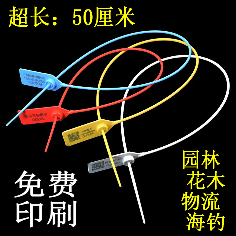 一次性塑料封条钢丝铅封园林花木艺扎带集装箱车防盗物流封签锁扣