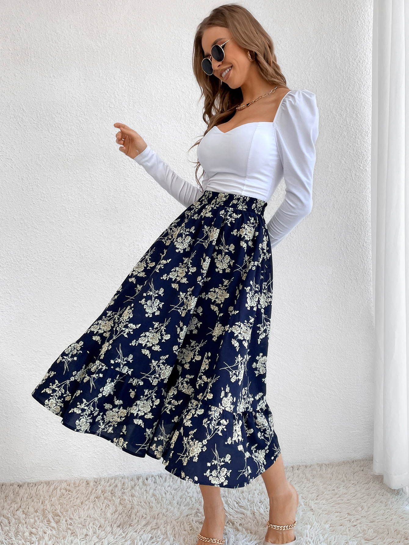 182g Weight Midi Dress Dress Length Type Skirt Dresses Type Spandex, Polyester Fabric Type High Waist Waist Line Inelastic Elasticity Holiday, Daily Occasion Regular Fit Fit Type Ditsy Floral, Leopard Pattern Spring, Autumn Season Women's Gender Casual, Streetwear Style Spring Autumn Casual Streetwear Ditsy Floral Leopard Spandex Polyester Midi Dress Skirts 24