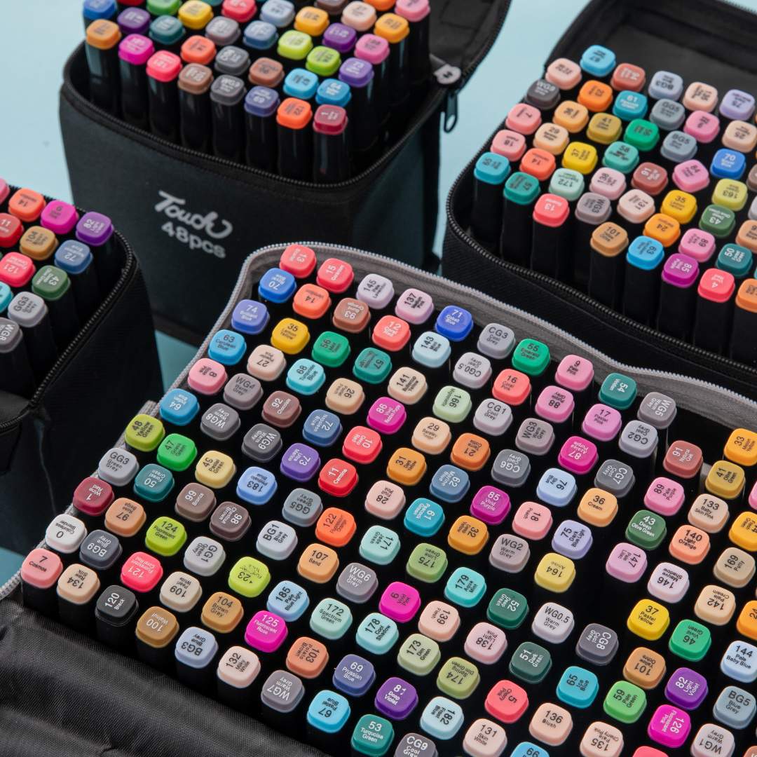 Touch a base de aceite juego de rotulador de acuarela profesional de dos cabezas para estudiantes 36/24/48/60/80/168 colores