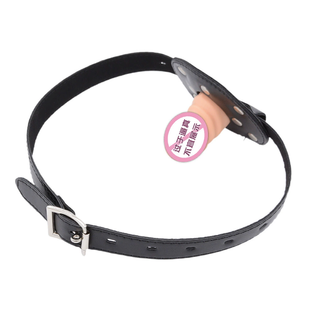 Silicone mouth plug (SM) deep-throat simulation, 5.5 & 10 cm, adjustable leather head strap