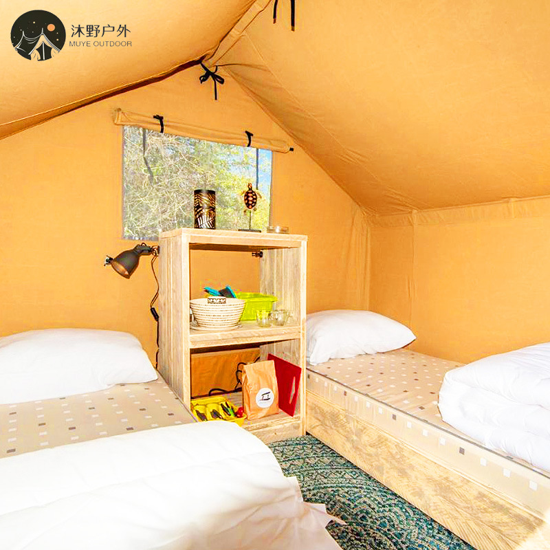 Fujian campamento al aire libre estructura de madera carpa espiga Parque Ecológico Scenic Spot B & B Luz de lujo camping tienda de hotel fabricante