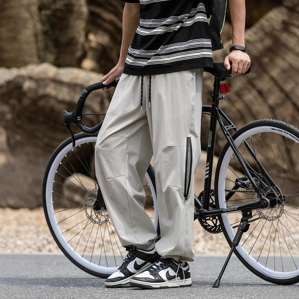 Mountain Outdoor Breathable Thin Quick-drying Men's Casual Pants Trendy Brand Summer Hiking Sports Cool Ice Silk Pants for Men