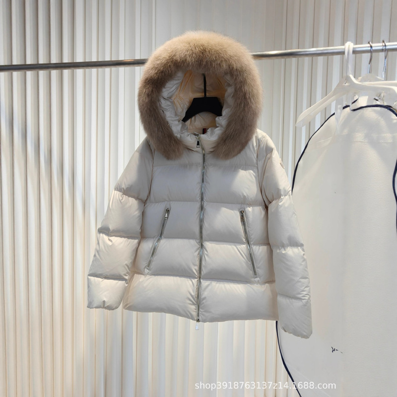 Duojia Ceiling Mengjia Autumn/Winter 25Fw Nanyou Women's Short A-Line Hooded down Jacket with Fur Collar