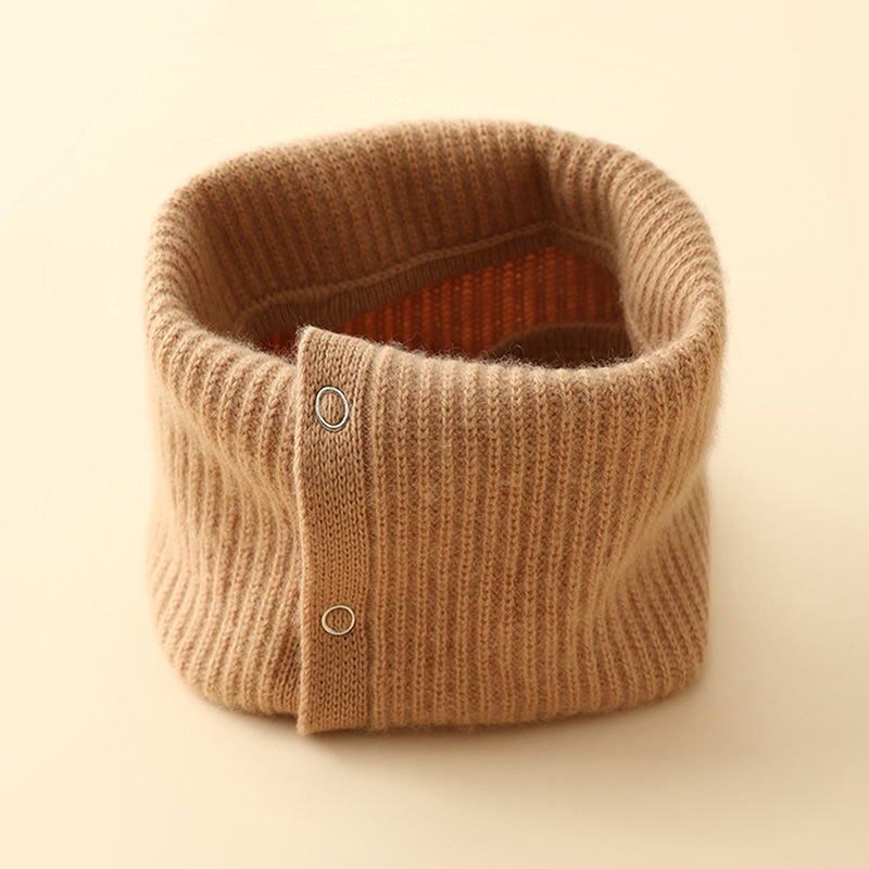 2026 Autumn/Winter New Solid Color Wool Warm Scarf Outdoor Pullover Knitted Neck Warmer Fake Collar