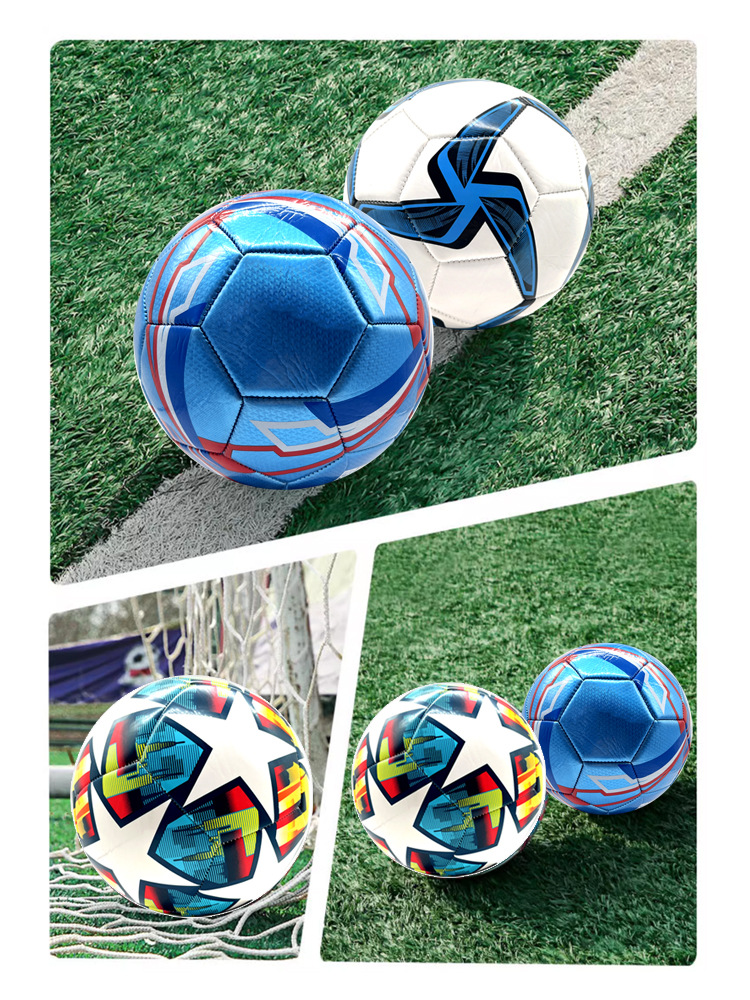 Balón de fútbol cosido a máquina de PVC estándar n.° 5 para entrenamiento deportivo escolar, balón de fútbol cosido a máquina de TPU n.° 5 para personalización de fútbol juvenil.