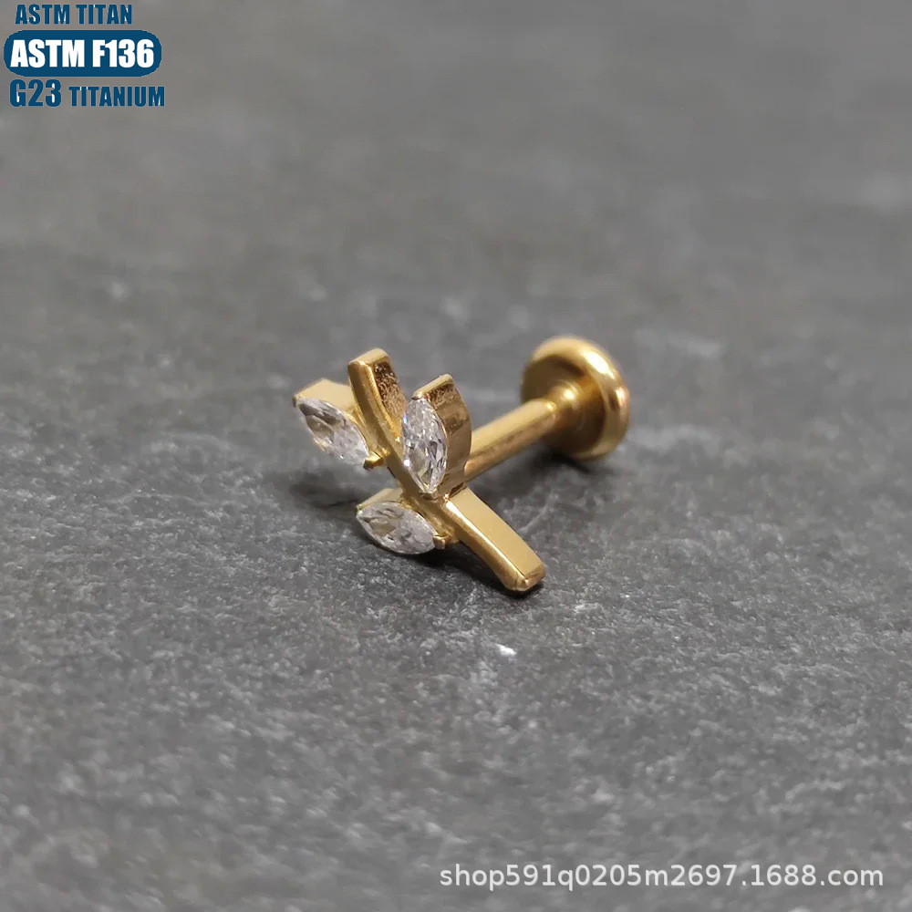 Pointed titanium steel lip stud product view