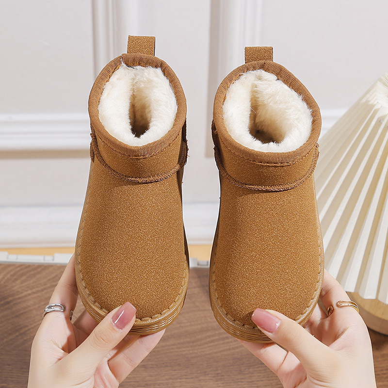 Botas de neve infantis para mulheres no outono e inverno de 2023, novo calor espesso e pelúcia para meninos de oito ou nove anos,_voghion.com