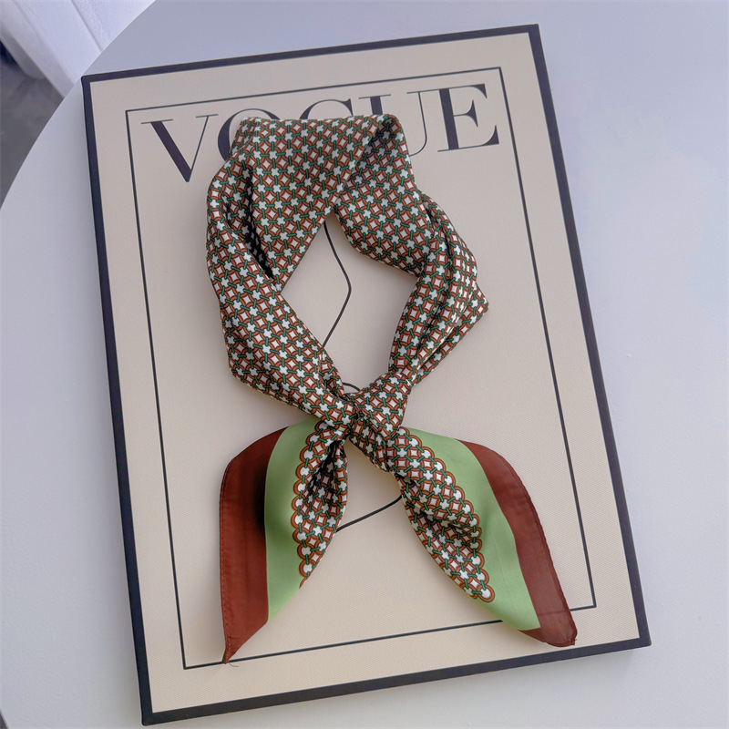 Bufandas de seda para mujeres primavera y otoño bufandas de moda para mujeres bufandas de cuello para maestros y empleados regalos de impresión de lujo ligero