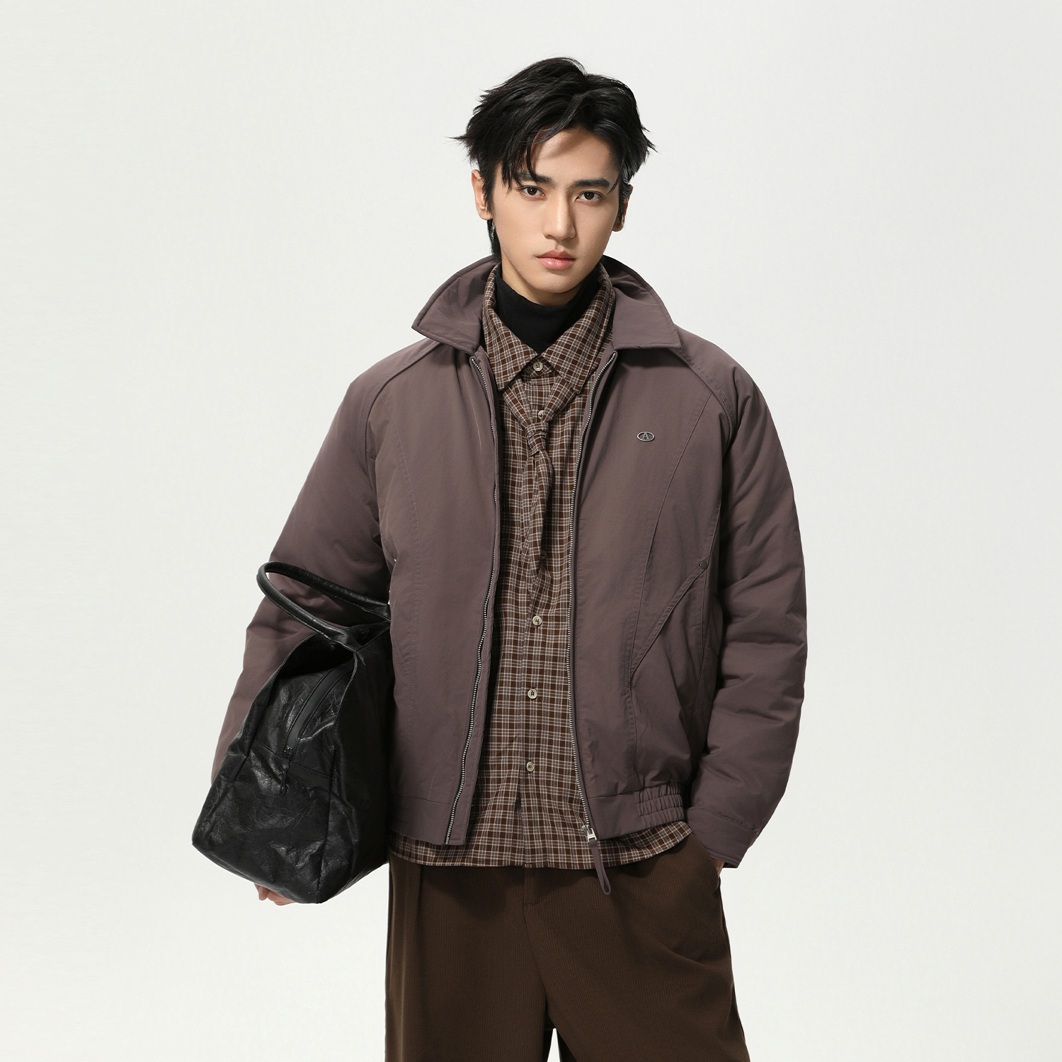 Mtlclothes Men's Clothing | Versatile Simple Lapel Zipper Cardigan Short Casual Workwear down Jacket Trendy