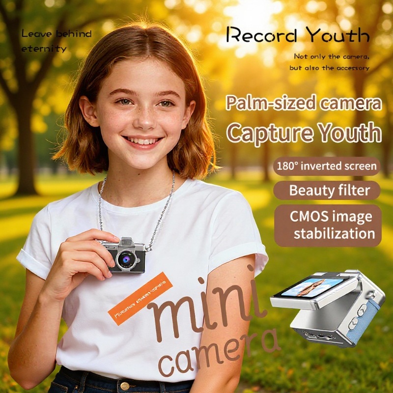 Cross-Border New Model Ccd Digital Vlog Retro Student Photo and Video Recorder Flip-Screen Card Camera Mini Digital Camera