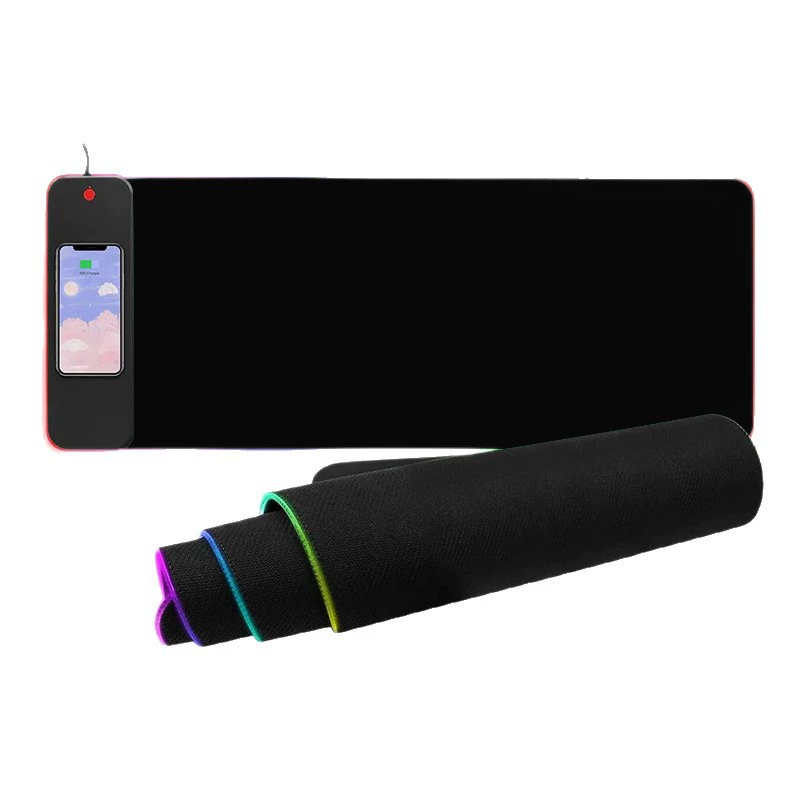 Коврик для мыши с беспроводной зарядкой, RGB-подсветкой, игровой, магнитный 3-в-1