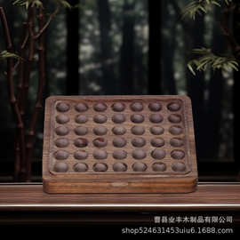新款黑胡桃精油收纳盒桌面分格口红整理盒实木无盖精油陈列展示架