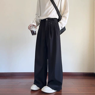 马吉拉弯刀西裤男春季cleanfit垂坠感直筒裤子潮牌宽松阔腿休闲裤