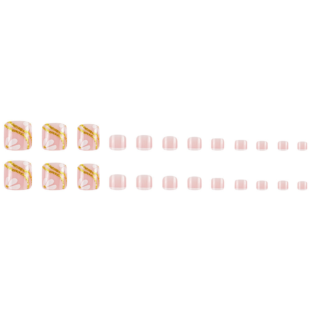 Paquete de 24 piezas de uñas de pie en polvo dulce y fresco parche de uñas de uñas de pétalos dulces y frescos image 6