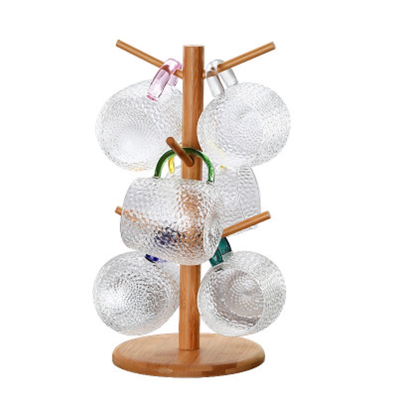 Jujiajia portavasos de madera estante de almacenamiento creativo titular de la taza de agua titular de la taza de té boca abajo titular de la taza de drenaje rack