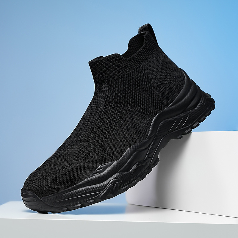 Otoño transfronterizo AliExpress Amazon zapatos de malla de tamaño grande respirables zapatos de calcetines de tela de vuelo zapatos de calcetines de calcetines