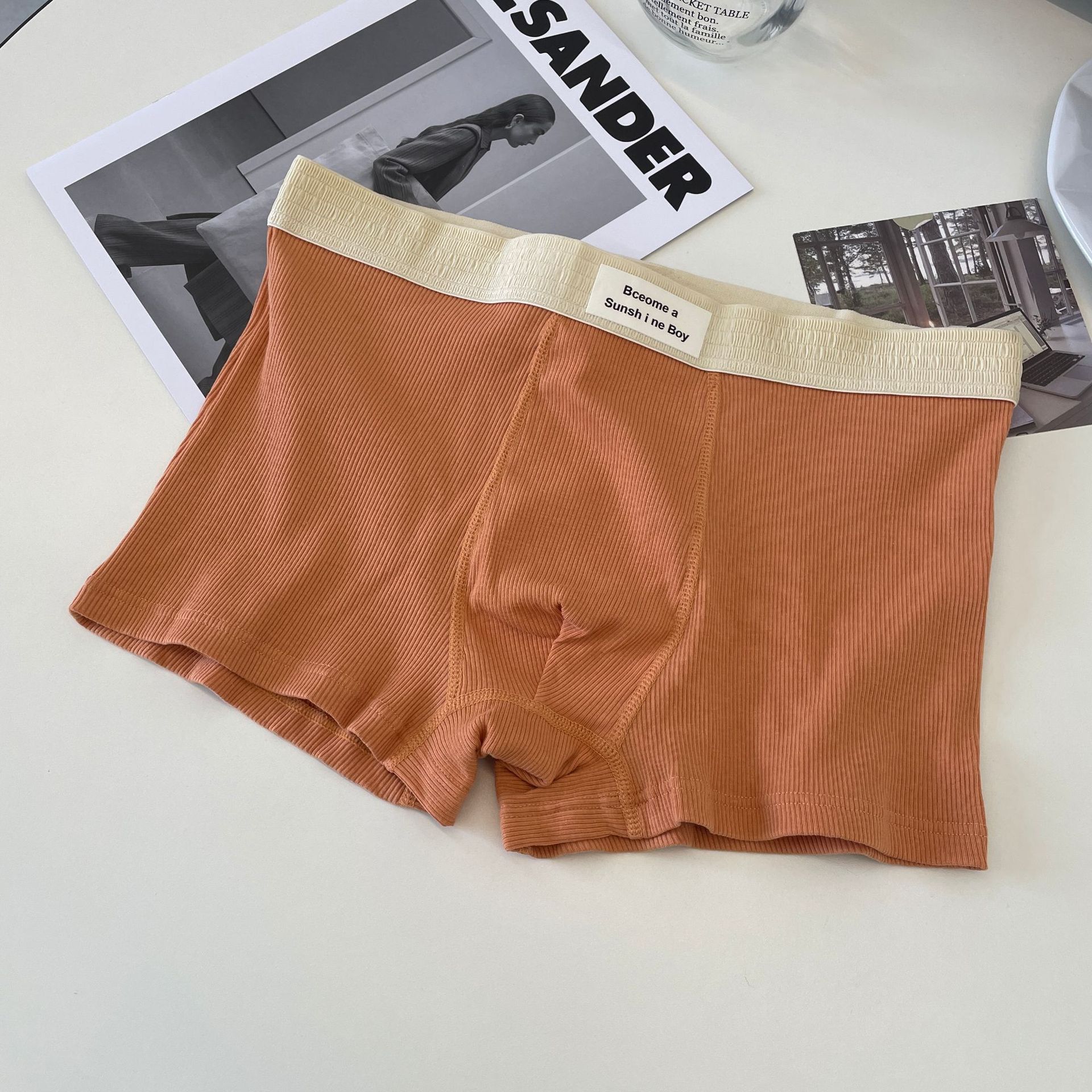 5A orificio antibacteriano y transpirable entrepierna 60 ropa interior de hombre de algodón roscado simple y cómoda calzoncillos bóxer de gran tamaño para niños