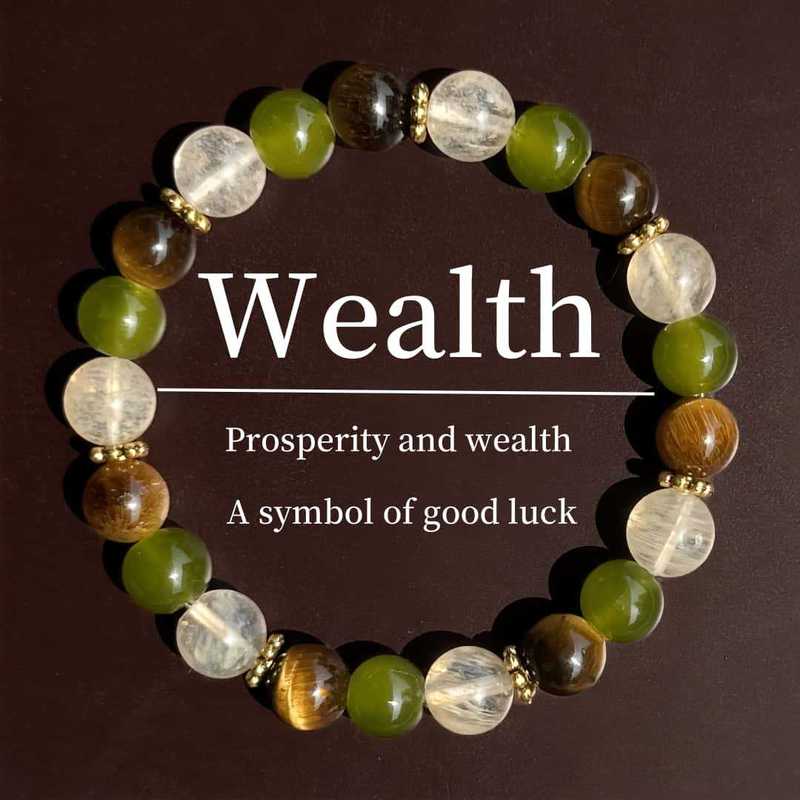 Temu Xiyin Tk Cross-Border Popular Bracelet Tiger Eye Stone Watermelon Crystal Glass Bracelet Wholesale Gift for Women Wholesale
