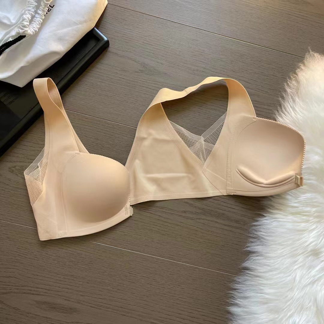 Luz de verano botón frontal sujetador sin costuras belleza espalda pequeño pecho push up chaleco estilo ropa interior inalámbrica traje femenino 6350