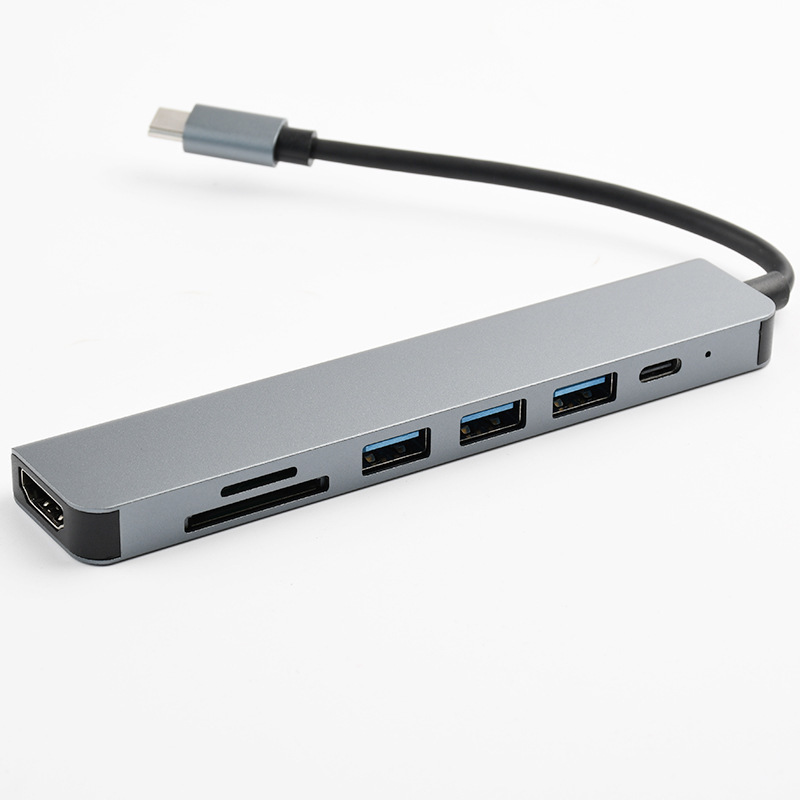 eKLType-c docking station usb hub splitter to HDMI gigabit network port audio usb-c charging transmission