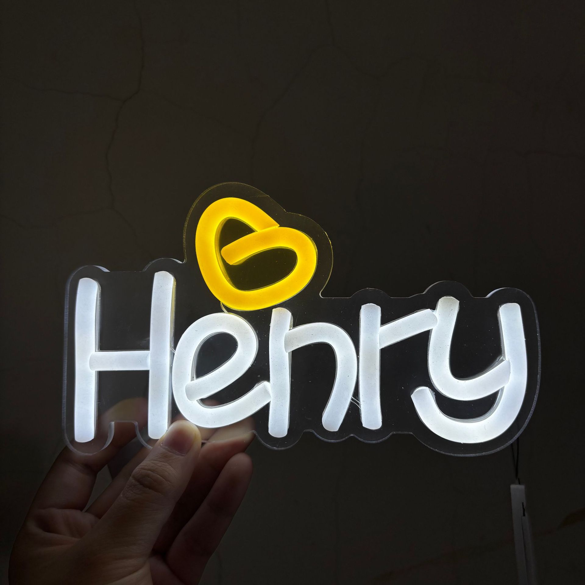 Henry刘宪华演唱会手机背夹霓虹灯LED迷你粉丝应援灯牌手举接机灯