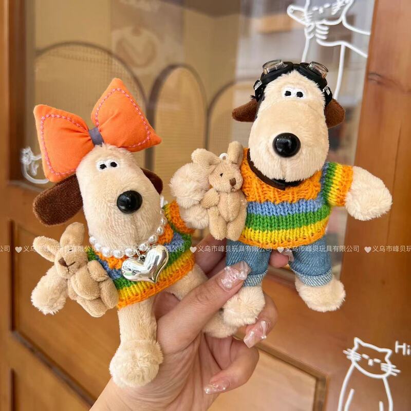 Innovative Couple's Handdog Aviator Glasses Bow Sweater Rabbit Handdog Ornaments Mobile Phone Back Clip