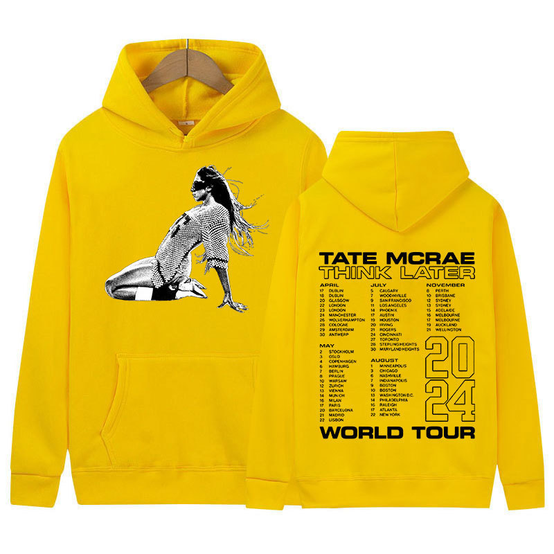 90s Vintage Tate McRae Tour 2024 New Hoodie Men Women's Caso