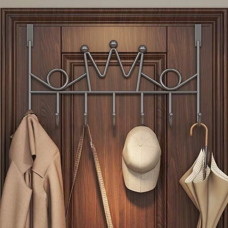 ドアの後ろにフックして穴を開けないで壁の服を掛けて寝室の収納棚の服の帽子のフックのドアの後ろにハンガーを掛けて卸売りします。|undefined
