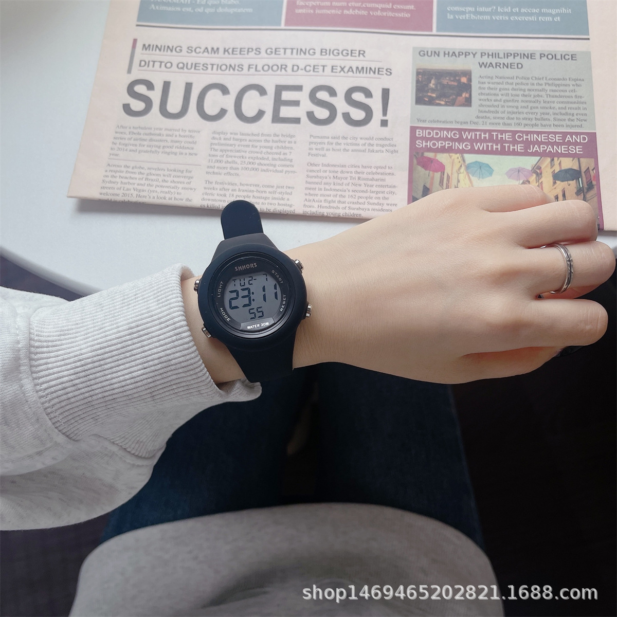 圣候时2024抖音直播热销独角兽电子手表学生初高中夜光运动电子表