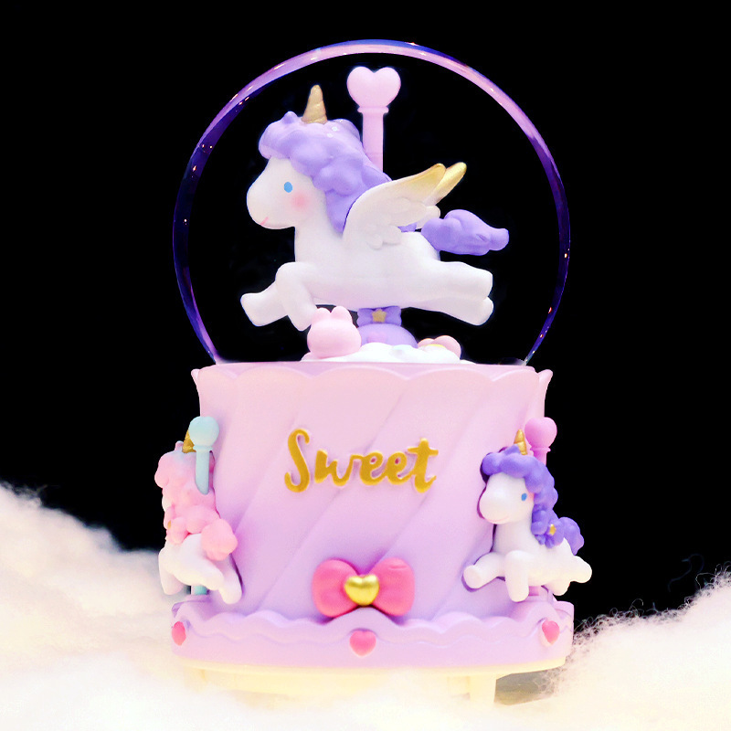 Nuevas estrellas de dibujos animados desean decorar bolas de cristal nieve brillante atmósfera interior de ocho cajas de sonido regalo para estudiantes