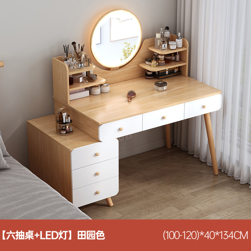 Tocador mesa de noche tocador integrado dormitorio moderno sencillo tocador crema estilo pequeño apartamento maquillaje Mesa