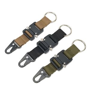 Outdoor Tactical molle Cobra Buckle Nylon Ribbon Hanging Keychain Tactical Carabiner Eagle Buckle Hook